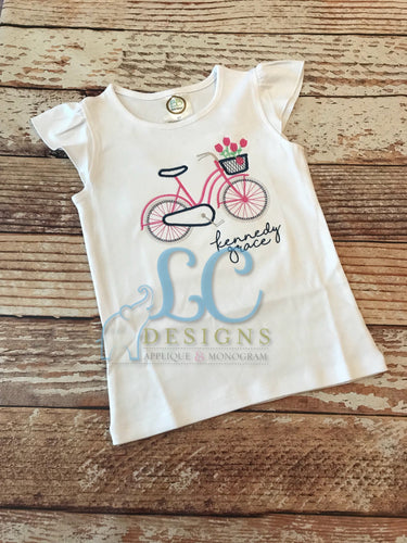 Bike with Flowers Embroidery Top