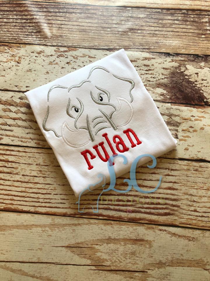 Elephant Mascot Embroidery Top